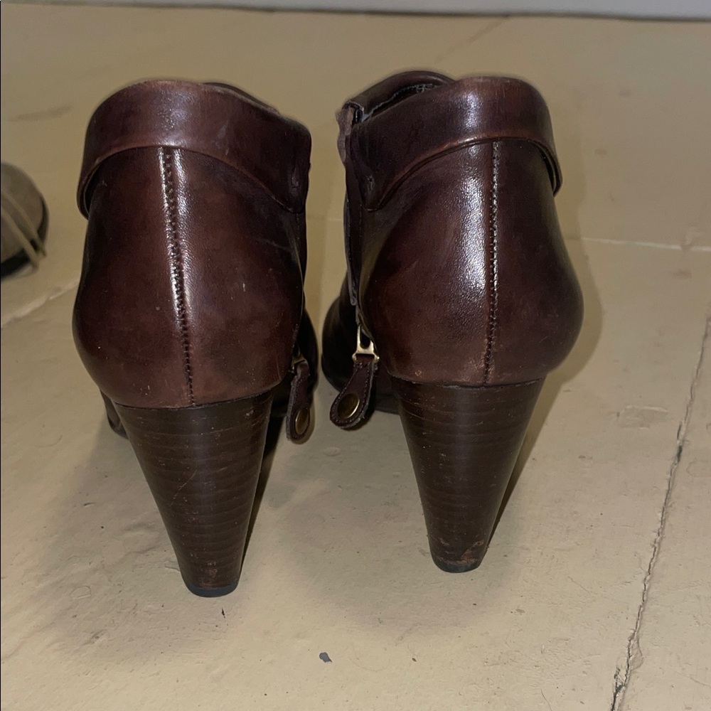 Connie Dark Brown Leather Ankle Booties - Picture 7 of 7